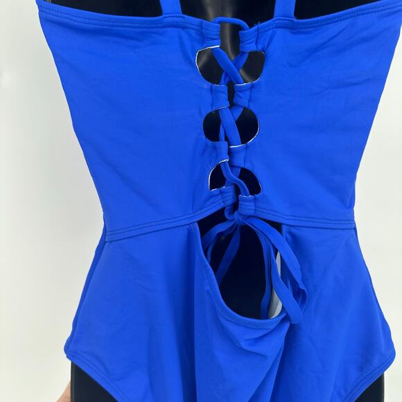 NEW Cupshe Royal Blue Square Neck Slim & Sculpt One Piece Swimsuit Sz Large - Picture 5 of 9